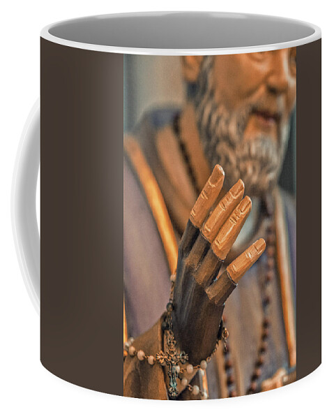 Italy Coffee Mug featuring the photograph The blessing hand of Saint Pio by Vivida Photo PC