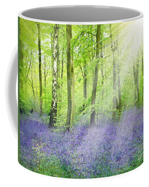 Bluebells Coffee Mug featuring the pyrography The Bluebell Woods by Morag Bates