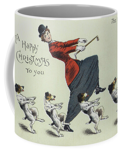 Cake Coffee Mug featuring the drawing The cake walk, with dogs by English School