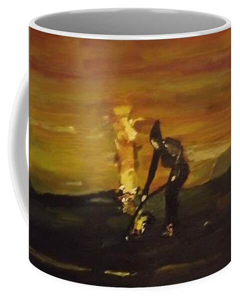 Acrylic Painting Coffee Mug featuring the painting The Campsite by Denise Morgan