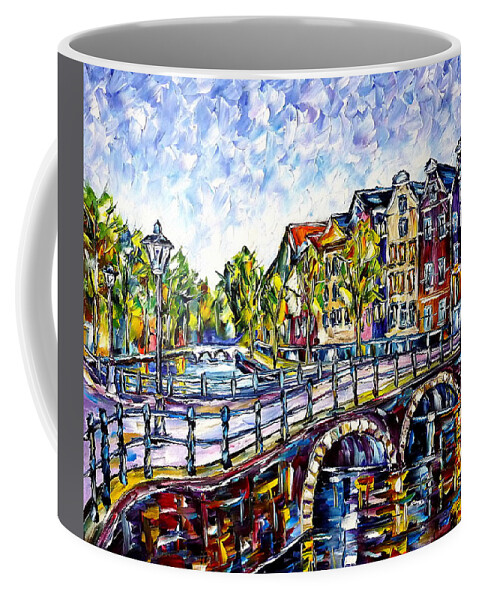 Beautiful Amsterdam Coffee Mug featuring the painting The Canals Of Amsterdam by Mirek Kuzniar