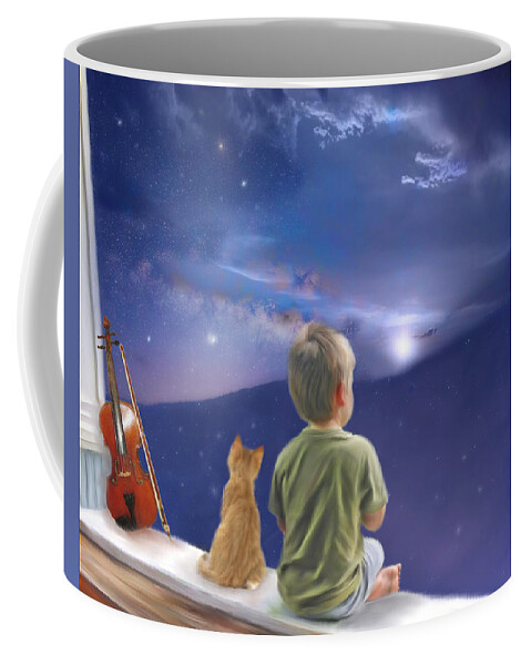 Cats Coffee Mug featuring the mixed media Such a Beautiful World by Colleen Taylor