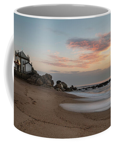 Seascape Coffee Mug featuring the photograph The Chapel of Senhor da Pedra, Porto Portugal by Michalakis Ppalis