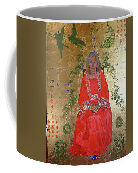 Chineseart Coffee Mug featuring the painting The Chinese Empress by Thu Nguyen