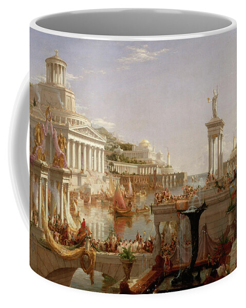 Thomas Cole Coffee Mug featuring the painting The Course of Empire Consummation by Thomas Cole