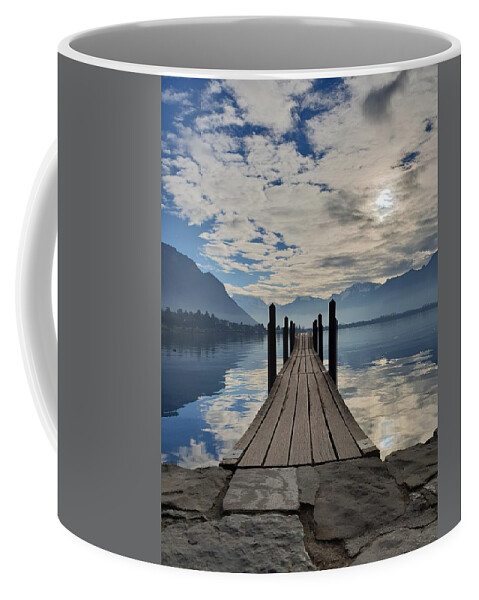 Lake Coffee Mug featuring the photograph Dock With a View by Andrea Whitaker
