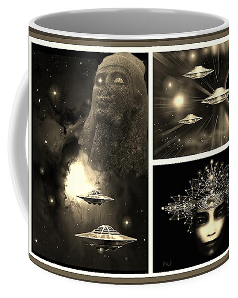 Enigma Coffee Mug featuring the digital art The Enigma of Space by Hartmut Jager