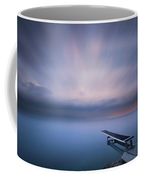 Sunrise Coffee Mug featuring the photograph The evening dive by Dominique Dubied