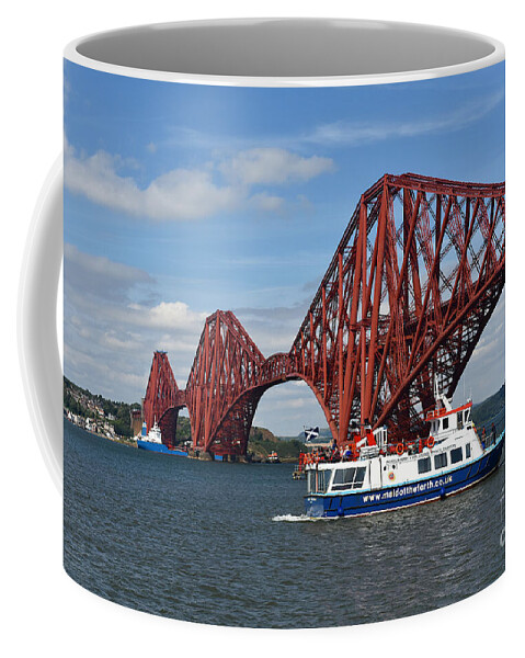 The Forth Bridge Coffee Mug featuring the photograph The Forth Bridge, Queensferry by Yvonne Johnstone