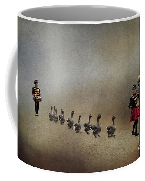 Toulouse Geese Coffee Mug featuring the photograph The Geeseparade by Eva Lechner