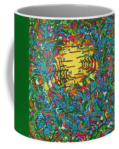 Pink Floyd Psychedelic Pop Art The Sun Coffee Mug featuring the painting The Great Gig in the Sky by Mike Stanko