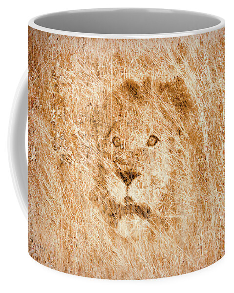 Lion Coffee Mug featuring the digital art The King by Mark Allen