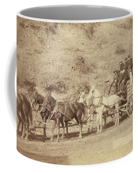 West Coffee Mug featuring the painting The Last Deadwood Coach by John C.H. Grabill