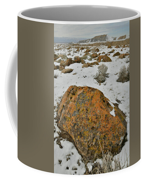 Book Cliffs Coffee Mug featuring the photograph The Lichen Covered Boulders of the Book Cliffs by Ray Mathis