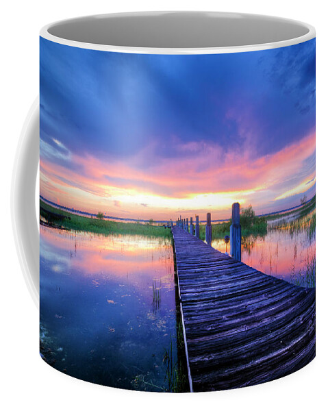 Clouds Coffee Mug featuring the photograph The Long Dock by Debra and Dave Vanderlaan
