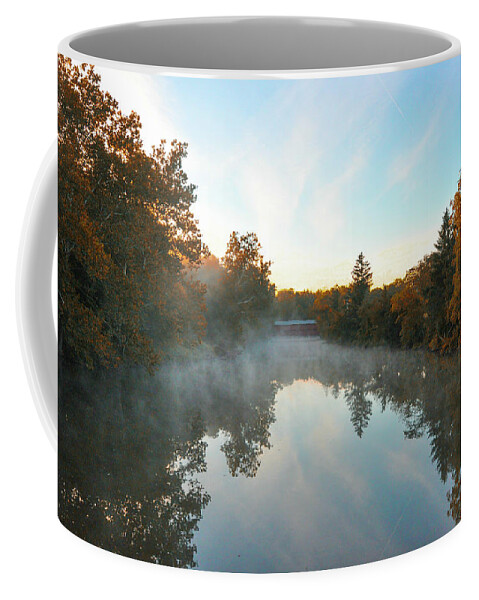 The Coffee Mug featuring the photograph The Long View - Sachs Covered Bridge - Gettysburg by Bill Cannon