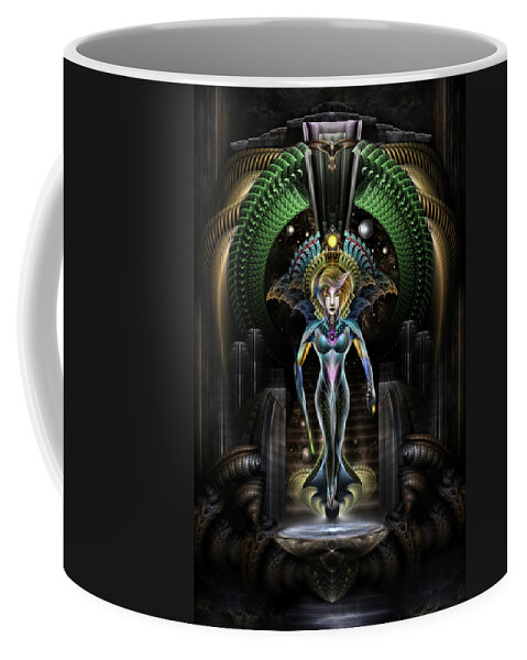 Majesty Of Trilia Coffee Mug featuring the digital art The Majesty Of Trilia Fractal Fantasy Portrait by Rolando Burbon