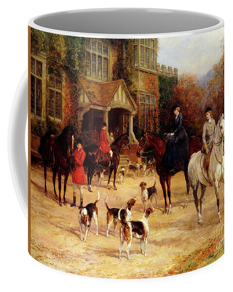 Residence Coffee Mug featuring the painting The Meet by Heywood Hardy by Heywood Hardy