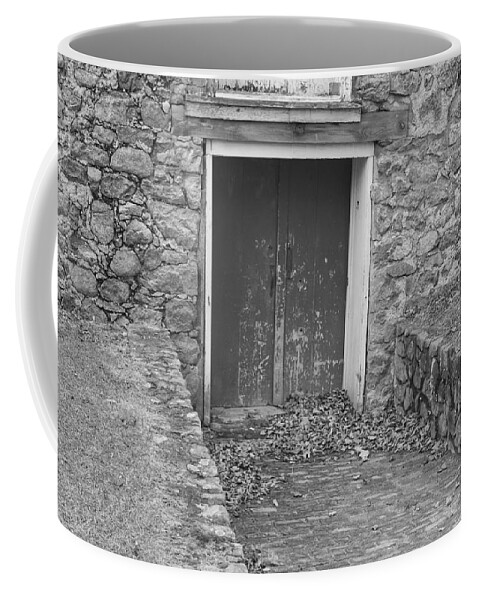 Waterloo Village Coffee Mug featuring the photograph The Mill Door - Waterloo Village by Christopher Lotito