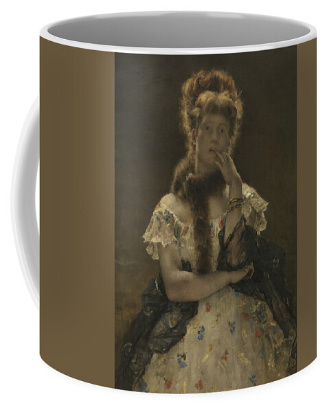 19th Century Art Coffee Mug featuring the painting The Parisian Sphinx by Alfred Stevens