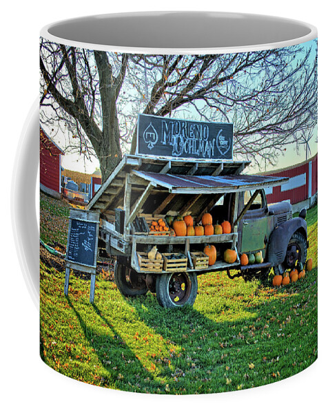 Truck Coffee Mug featuring the photograph The Pumpkin Stand by Bonfire Photography