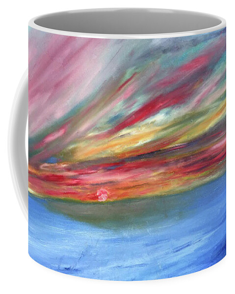 Sunset Coffee Mug featuring the painting The Red Sunset by Susan Grunin