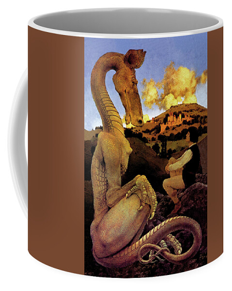 Dragon Coffee Mug featuring the painting The Reluctant Dragon by Maxfield Parrish