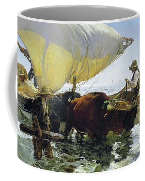 Return From Fishing Of 1905 Coffee Mug featuring the painting The Return from Fishing of 1905 by Juaquin Sorolla