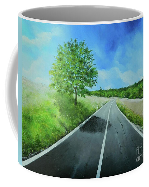 Tropical Landscape Coffee Mug featuring the painting The Road To Recovery 1 by Kenneth Harris