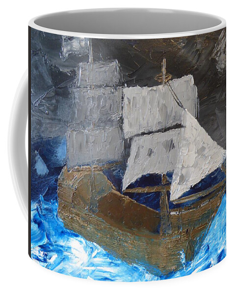 Ship Coffee Mug featuring the painting The Roughest Seas by Bill King