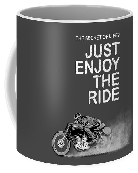 Motorcycle Coffee Mug featuring the photograph The Secret of Life by Mark Rogan