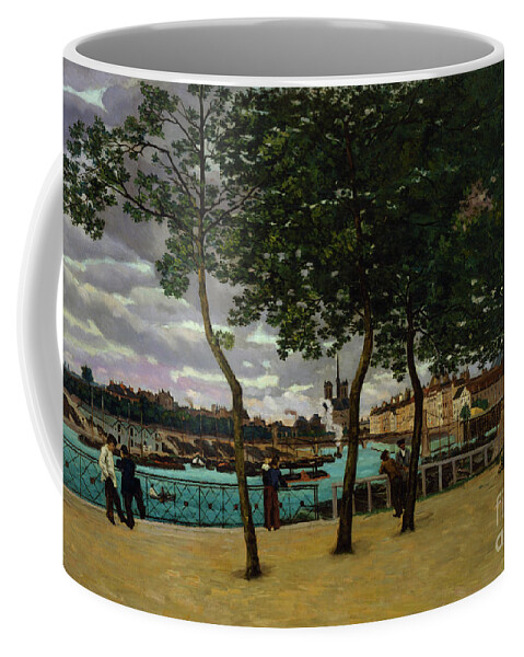 The Seine At Paris Coffee Mug featuring the painting The Seine at Paris, 1871 by Armand Guillaumin