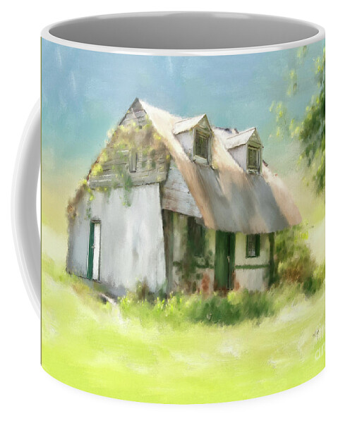 House Coffee Mug featuring the digital art The Summer Cottage by Lois Bryan