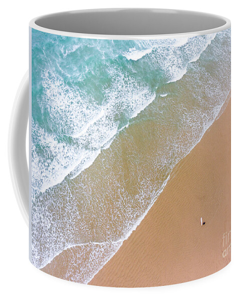 Dji Coffee Mug featuring the photograph The Surfer And The Sea by Hannes Cmarits