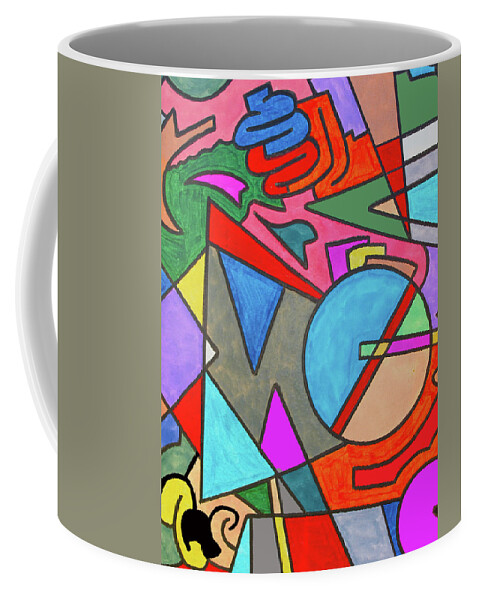 Cubism Coffee Mug featuring the painting The Time Machine by Robert Margetts