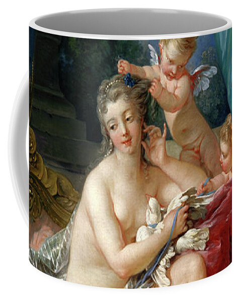 The Toilet Of Venus Coffee Mug featuring the painting The Toilet of Venus by Francois Boucher by Rolando Burbon