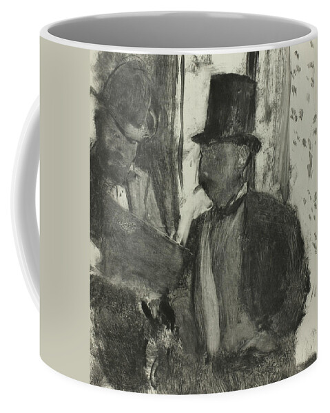 19th Century Art Coffee Mug featuring the relief The Two Connoisseurs by Edgar Degas