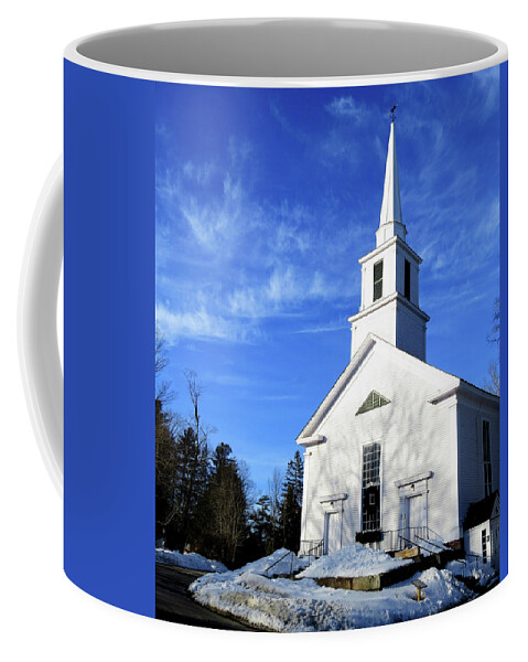 Church Coffee Mug featuring the photograph The White Church in Grafton, Vermont by Linda Stern