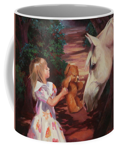 Figurative Oil Painting Coffee Mug featuring the painting This is My Teddy by Carolyne Hawley