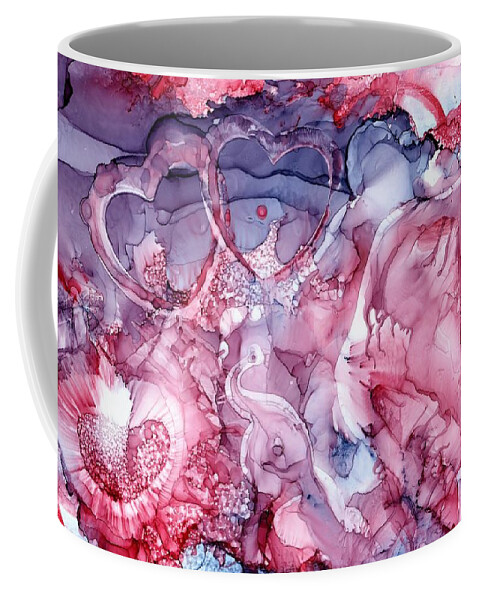 Heart Coffee Mug featuring the painting This Is Us by Angela Marinari