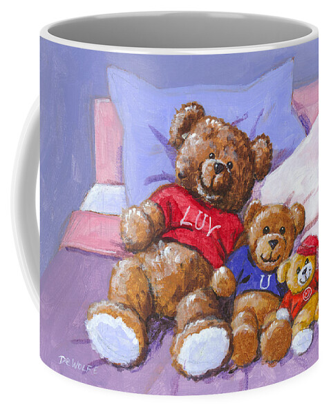 Teddy Coffee Mug featuring the painting Three Amigos Sketch by Richard De Wolfe