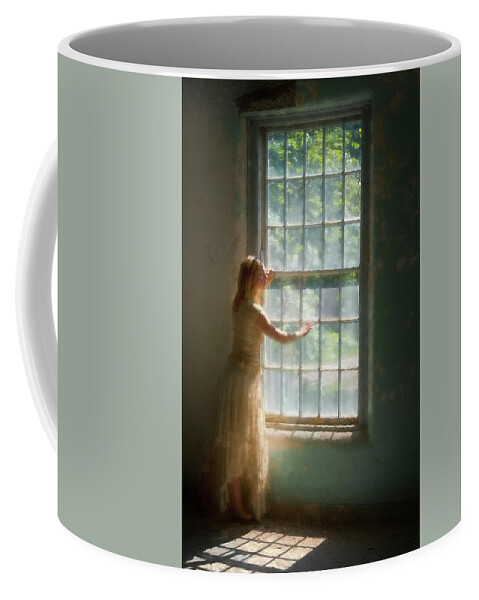 Orange Massachusetts Coffee Mug featuring the photograph Through A Window by Tom Singleton