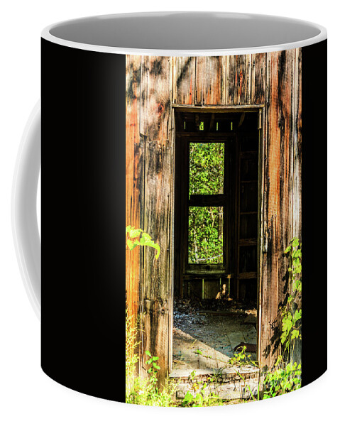 Old Building Coffee Mug featuring the photograph Through the Old Blacksmith Shop by Terri Morris