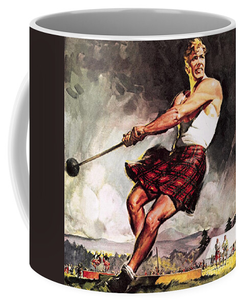 Throwing The Hammer Coffee Mug featuring the painting Throwing The Hammer by James Edwin Mcconnell