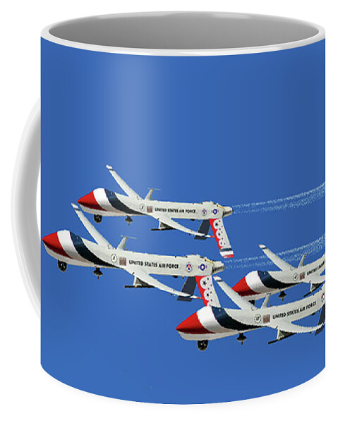 Thunderbirds As Drones Coffee Mug featuring the digital art Thunderbird Drones by Walter Chamberlain