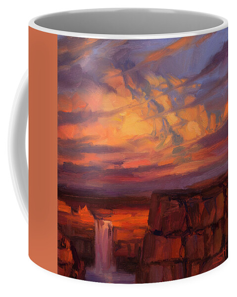 Waterfall Coffee Mug featuring the painting Thundercloud over the Palouse by Steve Henderson