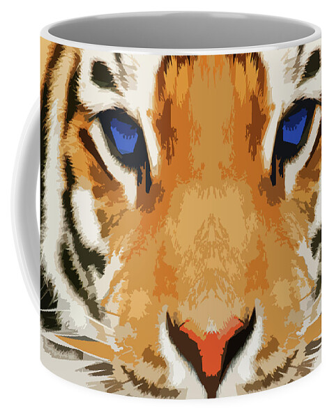 Tiger Coffee Mug featuring the painting Tiger Face by Stephen Humphries