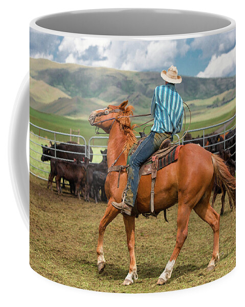 Cowboy Coffee Mug featuring the photograph Tight Turn by Todd Klassy
