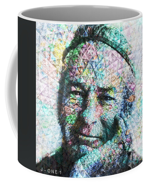 Tim Leary In Nirvana Coffee Mug featuring the digital art Tim Leary In Nirvana by J U A N - O A X A C A