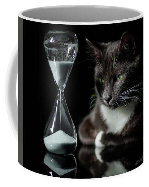 Cat Coffee Mug featuring the photograph Time Keeper by Alexander Fedin